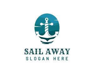 Marine Sailing Anchor logo design