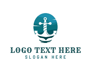 Voyage - Marine Sailing Anchor logo design