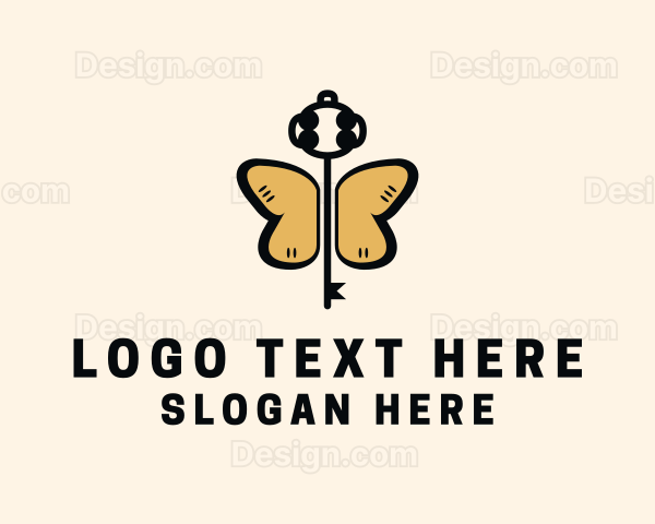 Winged Butterfly Key Logo