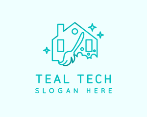 Teal Housekeeper Broom logo