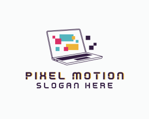 Pixel Laptop Computer logo design