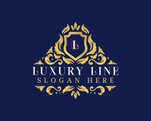 Luxury Shield Leaf  logo design