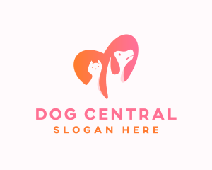 Gradient Pet Heart logo design