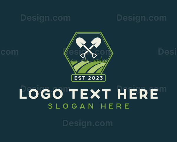 Yard Landscaper Shovel Logo