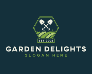 Yard Landscaper Shovel logo design