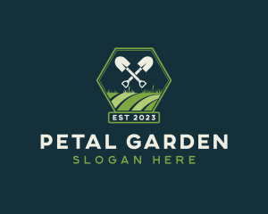 Yard Landscaper Shovel logo design