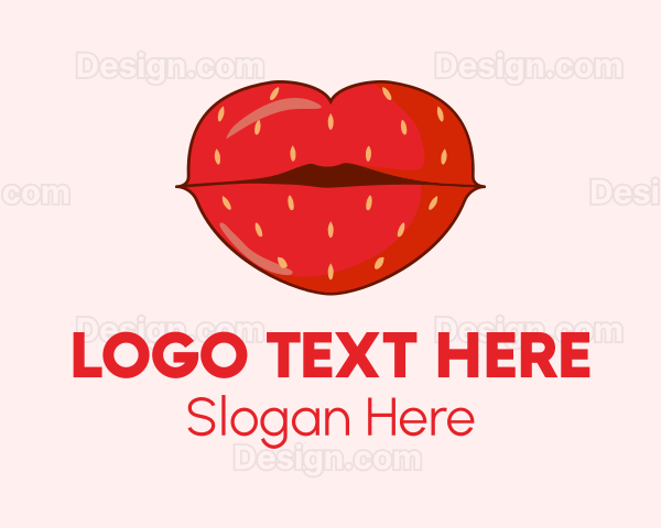 Red Strawberry Lips Logo