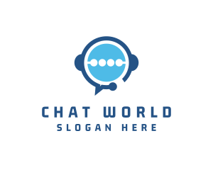 Chat Support Headphones logo design