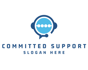 Chat Support Headphones logo design