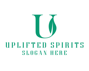 Green U Leaf logo design