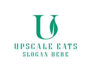 Green U Leaf logo design