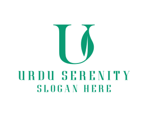 Green U Leaf logo design