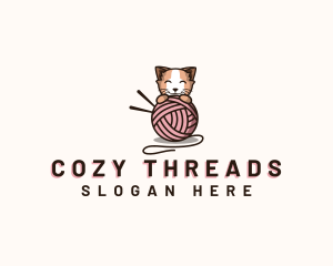 Playful Kitten Yarn logo design