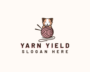 Playful Kitten Yarn logo design