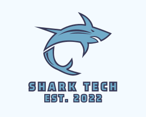 Blue Gaming Shark logo design