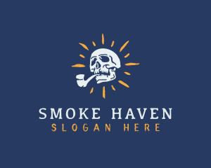 Skull Smoking Pipe logo