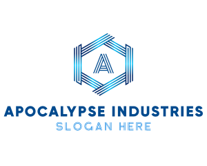 Industrial Metallic Hexagon Stripe  logo design