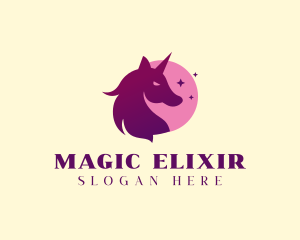 Magical Star Unicorn logo design