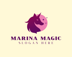 Magical Star Unicorn logo design