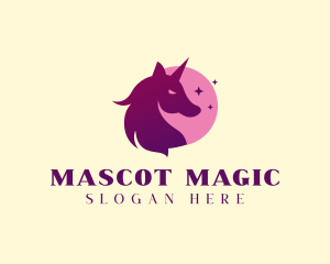 Magical Star Unicorn logo design