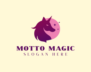 Magical Star Unicorn logo design