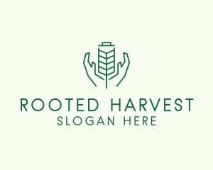 Wheat Farmer Hands logo design