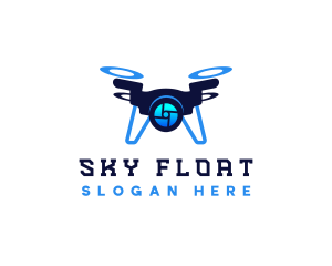 Quadcopter Spy Drone logo design