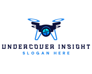 Quadcopter Spy Drone logo design