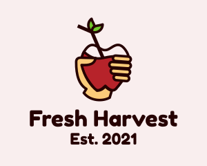 Hand Apple Juice logo design
