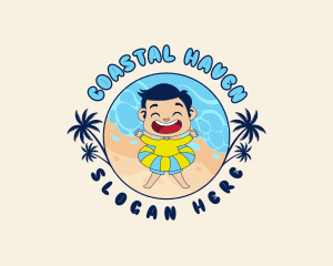 Summer Beach Kid logo design