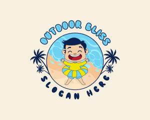 Summer Beach Kid logo design