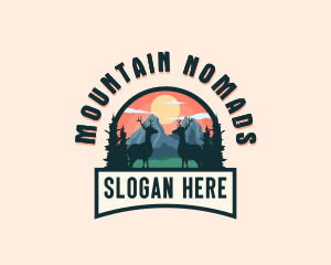 Adventure Mountain Deer logo design