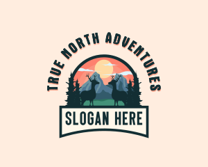 Adventure Mountain Deer logo design