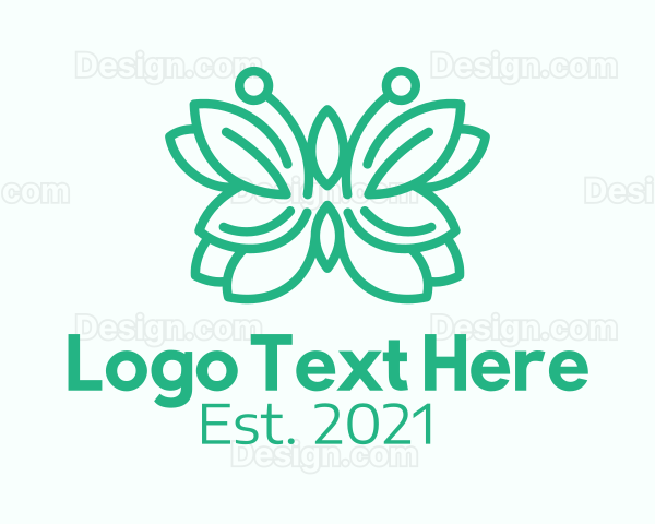 Green Butterfly Leaf Logo