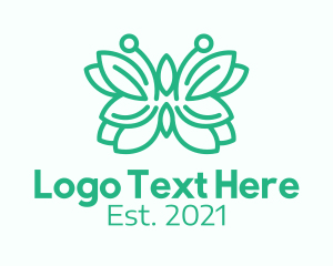 Green Butterfly Leaf logo