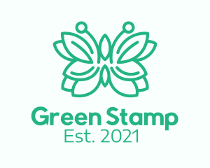 Green Butterfly Leaf logo design