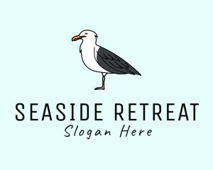 Seagull Bird Seaside logo design