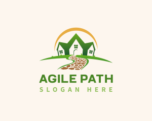 Landscaping House Path logo design