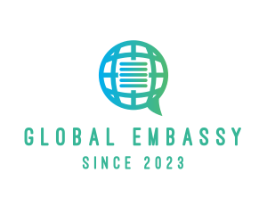 Global International Message logo design