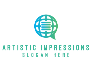 Global International Message logo design