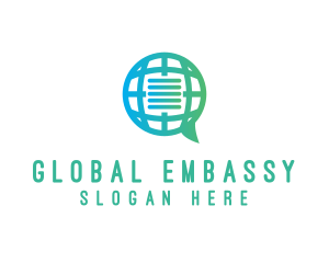 Global International Message logo design