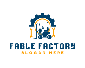 Forklift Cog Wrench logo design