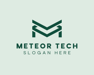 Simple Technology Letter M logo design