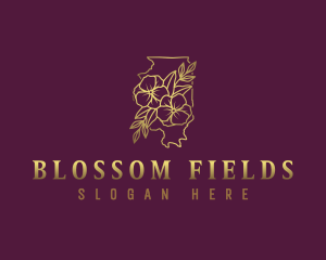 Floral Flower Illinois logo design