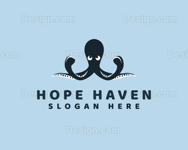 Aquatic Octopus Animal Logo