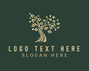 Gold Floral Tree logo