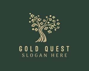 Gold Floral Tree logo design