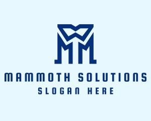 Blue Letter M Tailor  logo design