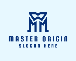 Blue Letter M Tailor  logo design