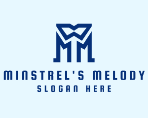 Blue Letter M Tailor  logo design